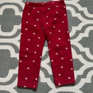 Old Navy Red Heart Print Kids Fleece Leggings